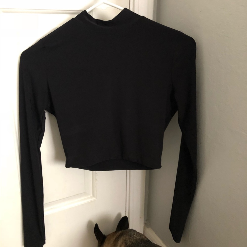 “Rio Black Slinky High Neck Long Sleeve”